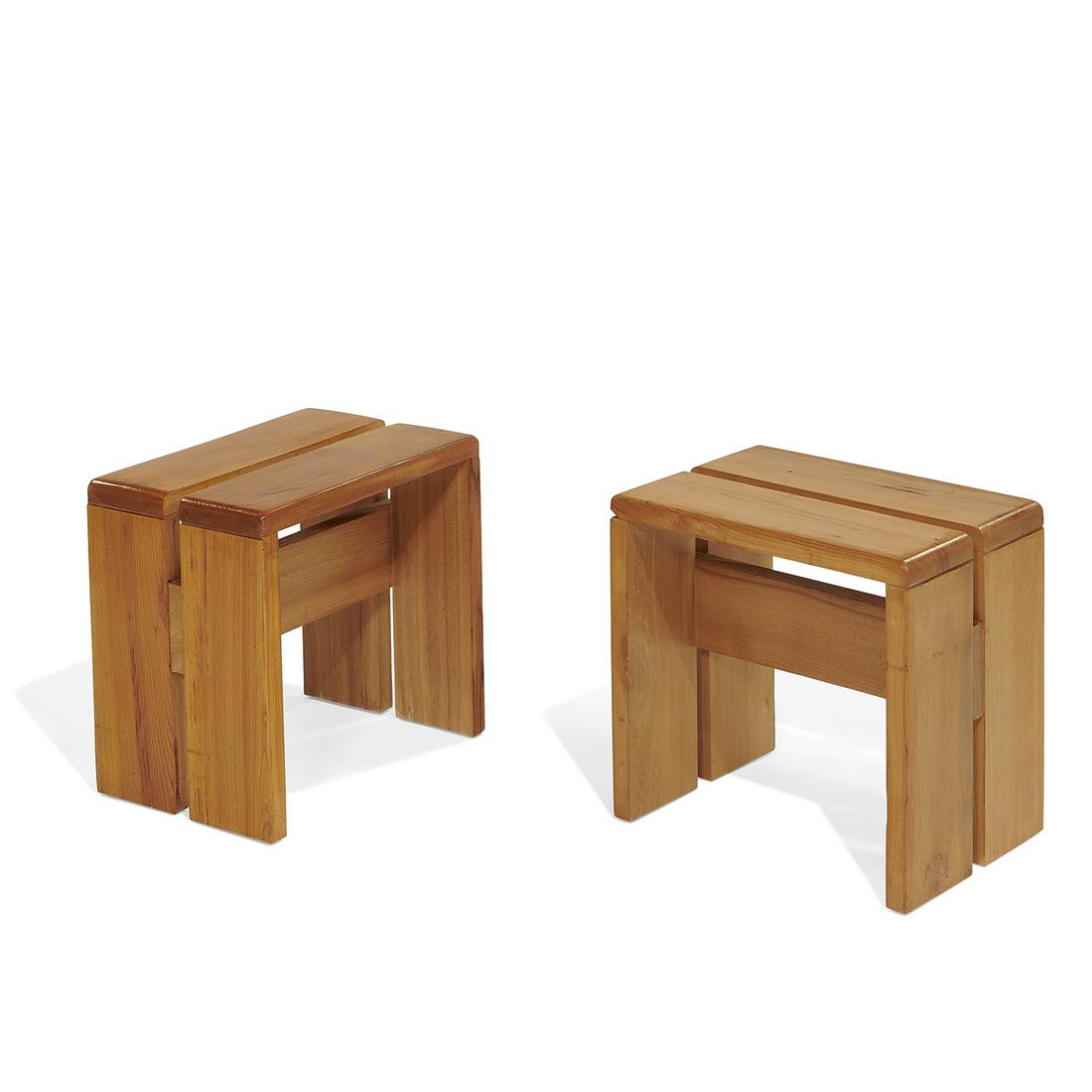 Charlotte Perriand stools, pair (1 of 4)