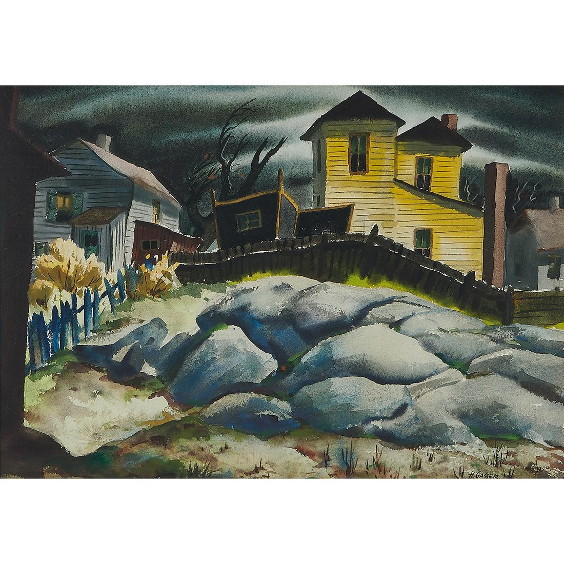 Henry Gasser, Town Scene (double sided) (1 of 2)