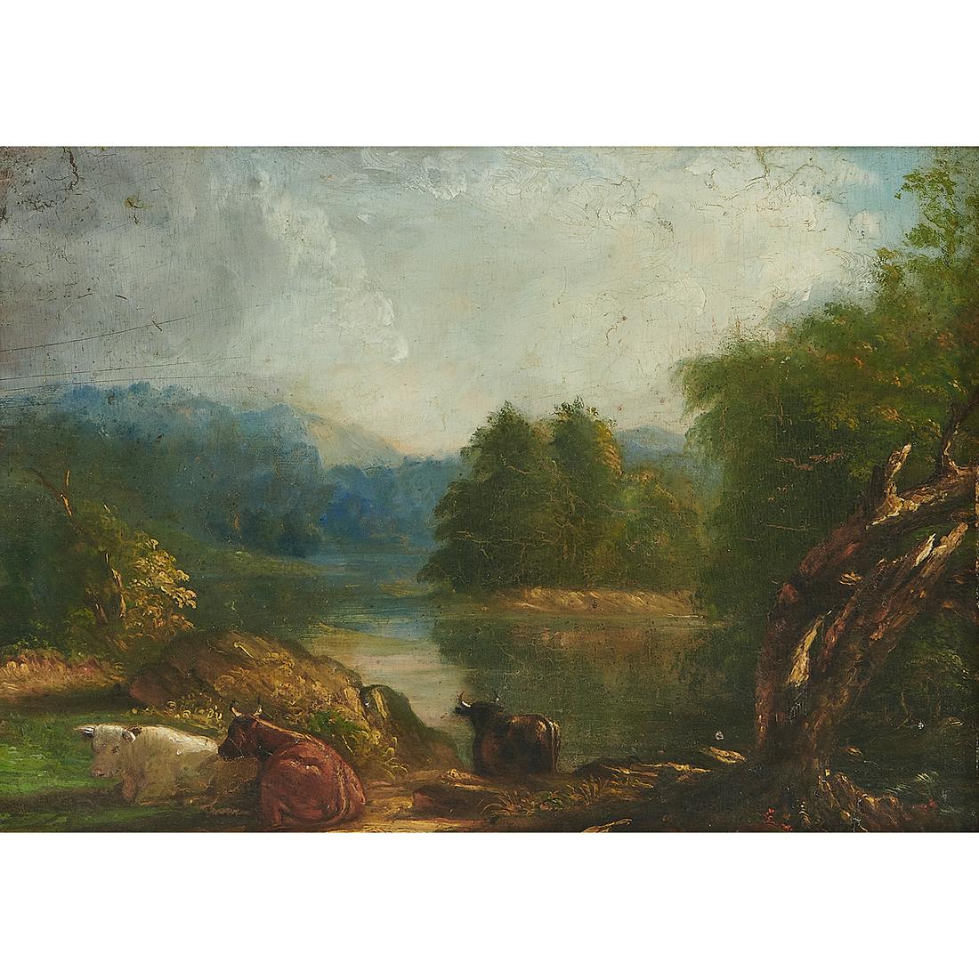 Shepard Alonzo Mount, Cows Resting by a River (1 of 2)