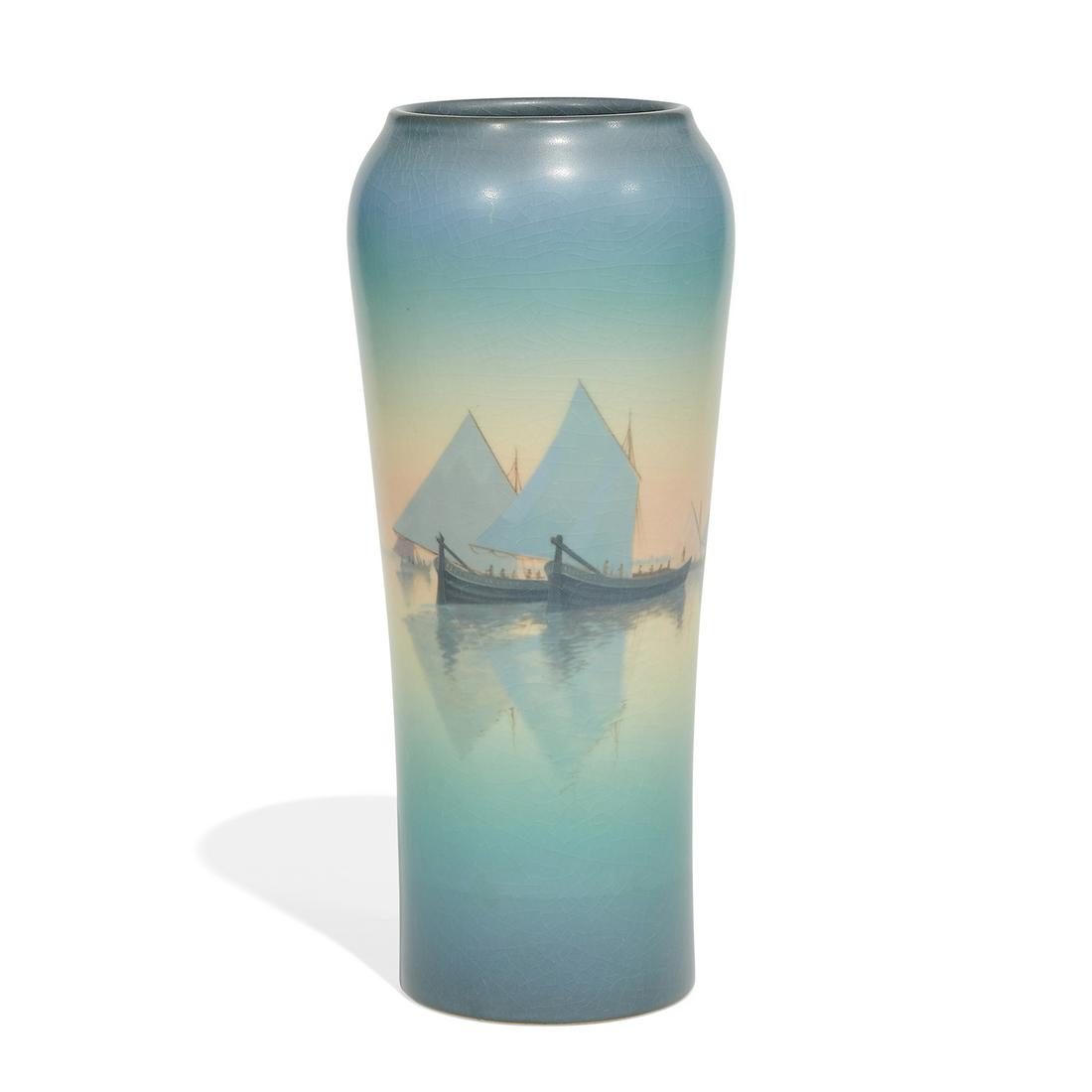 Carl Schmidt, Rookwood Pottery tall Vellum vase (1 of 4)