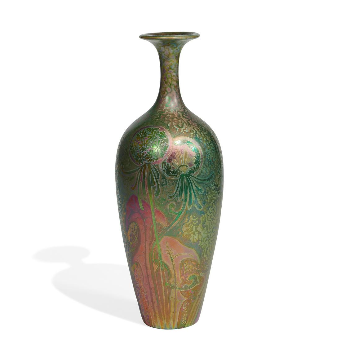 Jacques Sicard, Weller Pottery tall Sicard vase (1 of 6)
