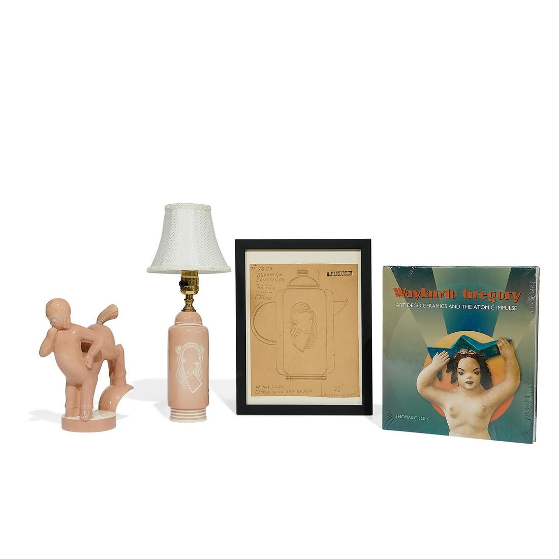 Waylande Gregory, two ceramic items, drawing and book (1 of 2)