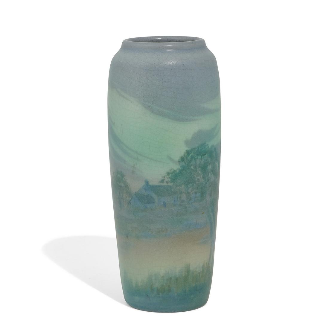 Ed Diers, Rookwood rare Vellum glaze scenic vase (1 of 4)