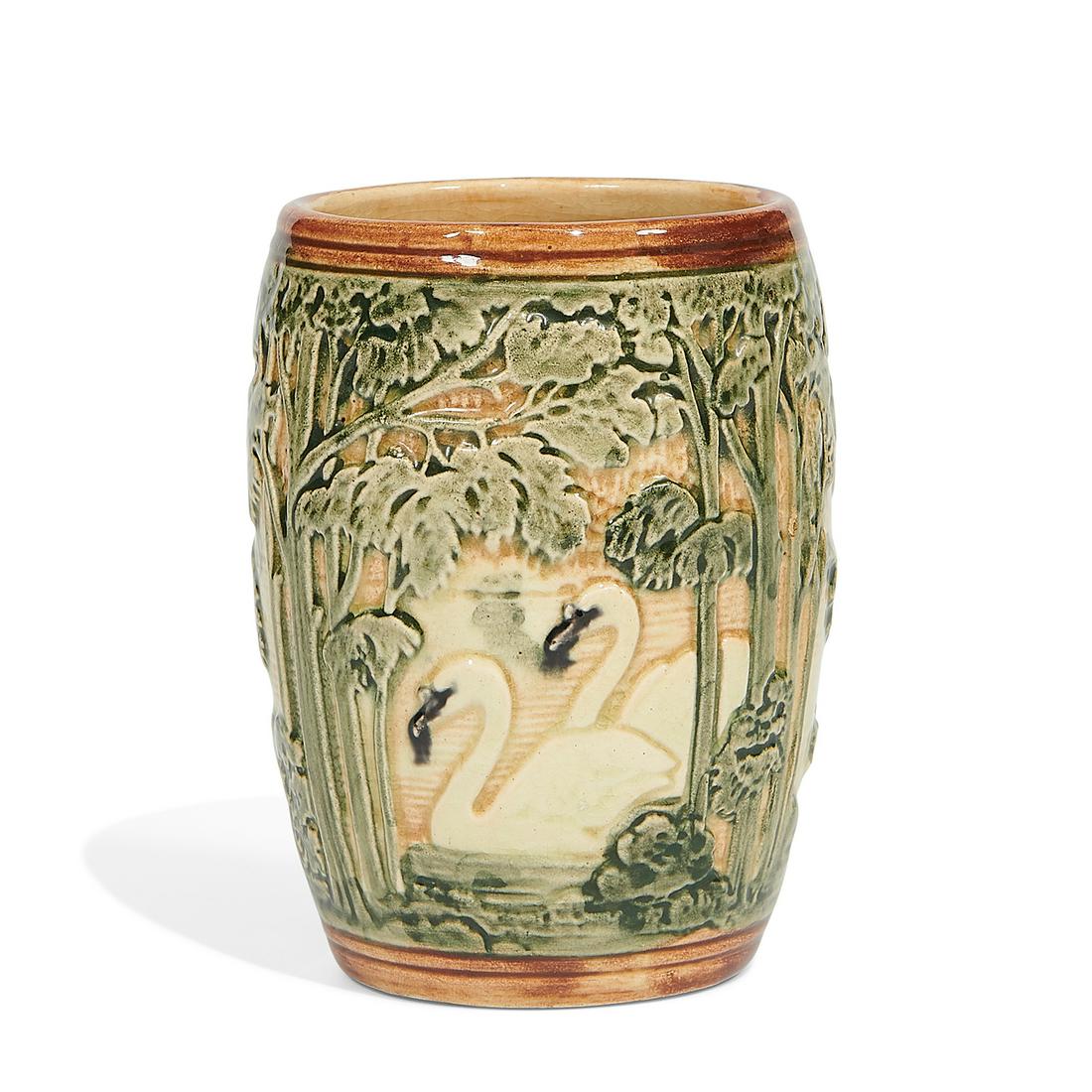 Weller Pottery Co. Knifewood earthenware vase (1 of 4)