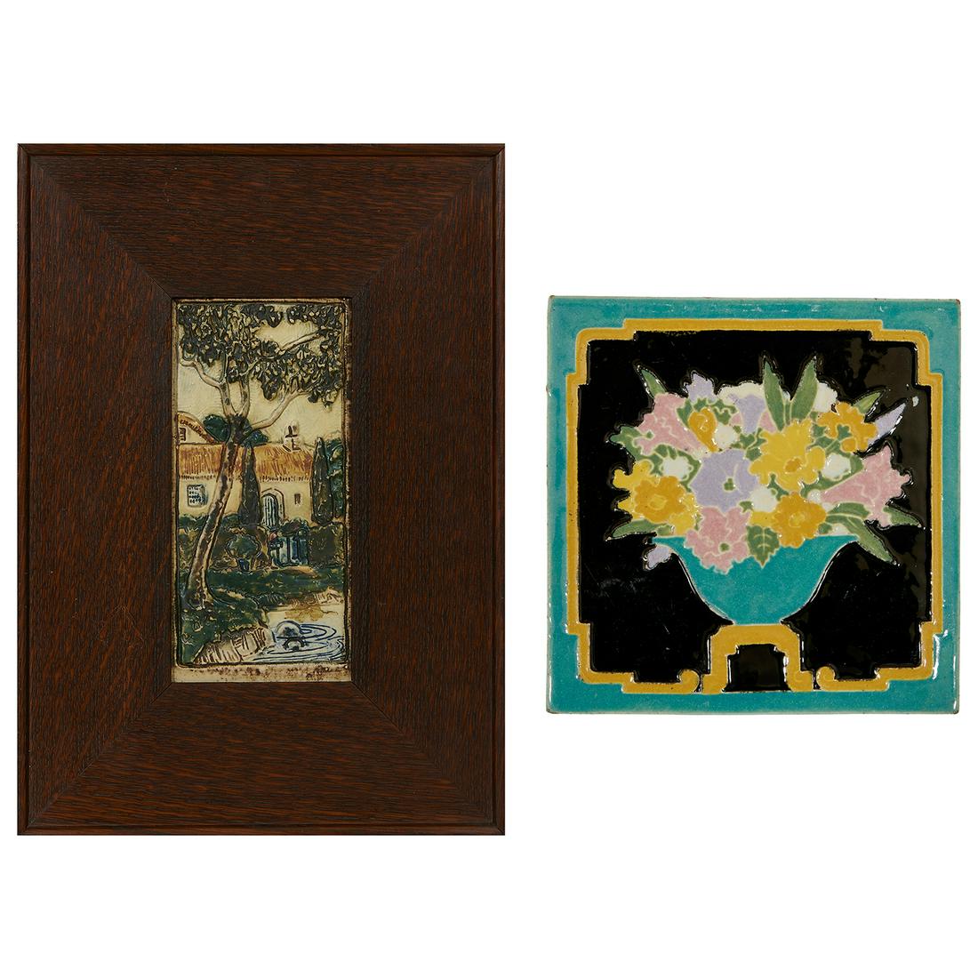 Claycraft Potteries earthenware tiles, two (1 of 5)