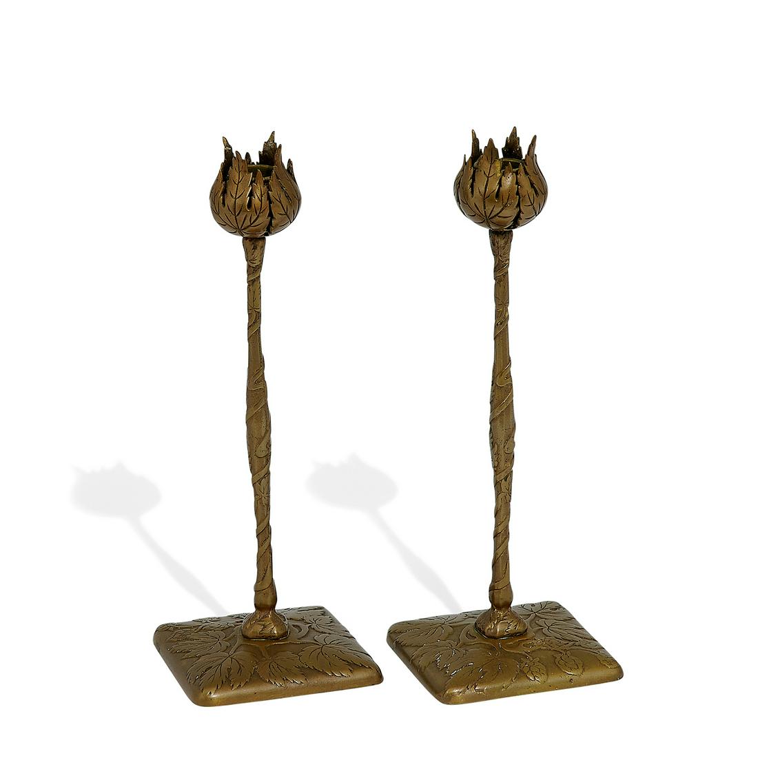 Marshall Field & Co. Hops Vine candlesticks, pair (1 of 3)