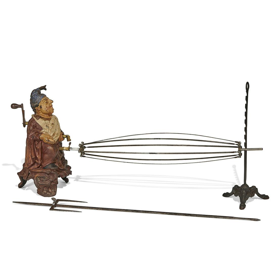 French Antique clockwork rotisserie spit turner (1 of 4)