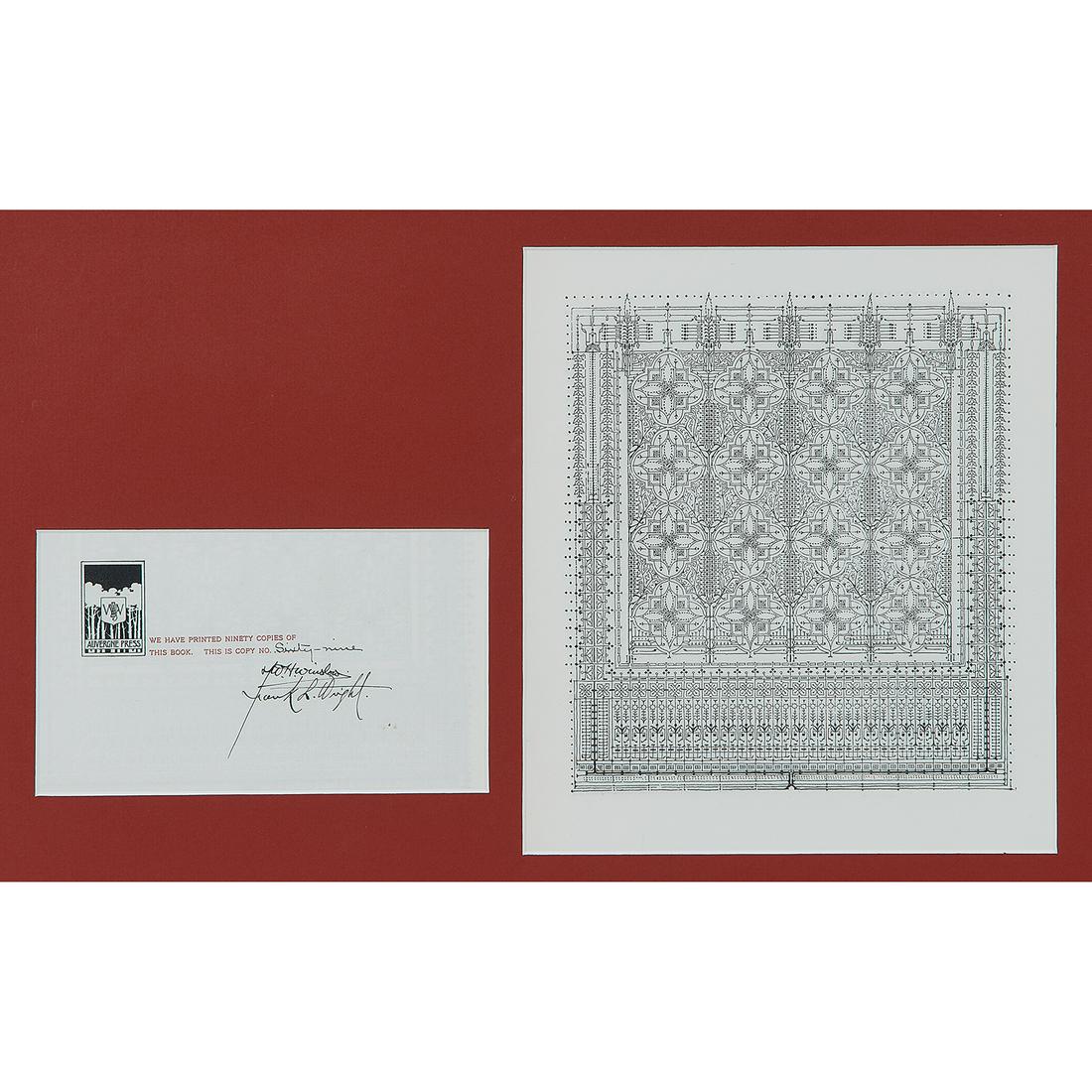 Frank L. Wright signed bookplate from The House Beautiful (1 of 3)