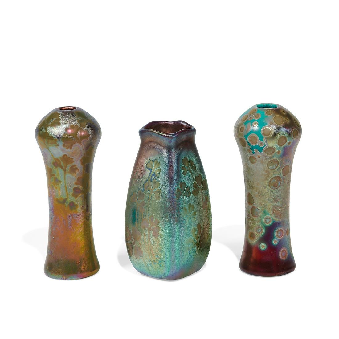 Jacques Sicard, Weller Pottery Co. group of vases (1 of 3)