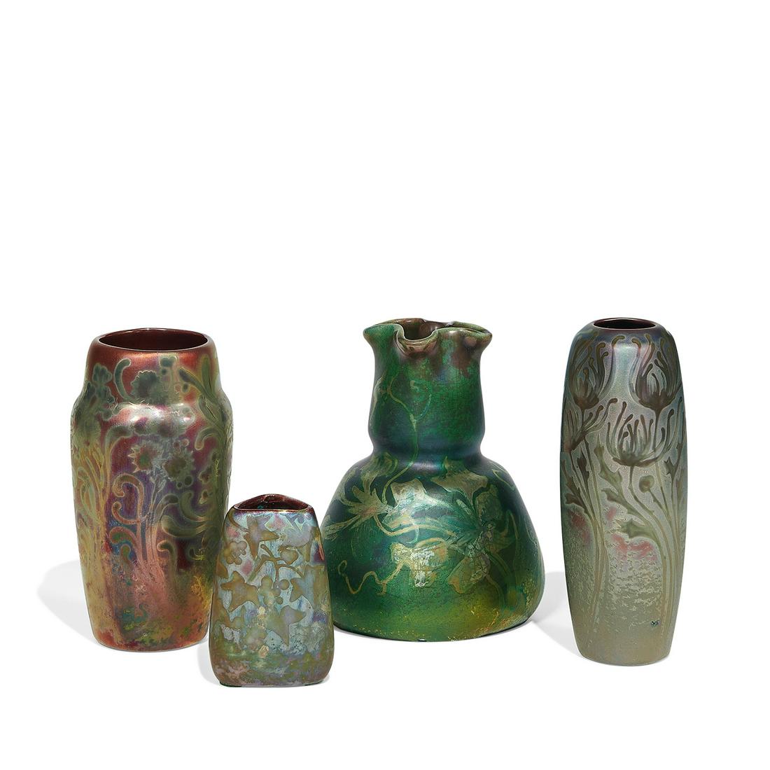 Jacques Sicard, Weller Pottery Co. group of vases (1 of 3)