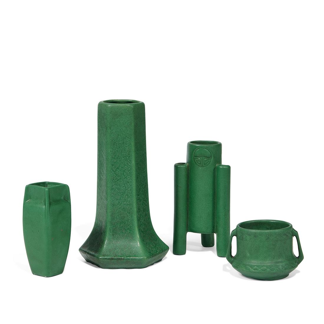 Weller Pottery Co. group of Mat Green vases (1 of 3)