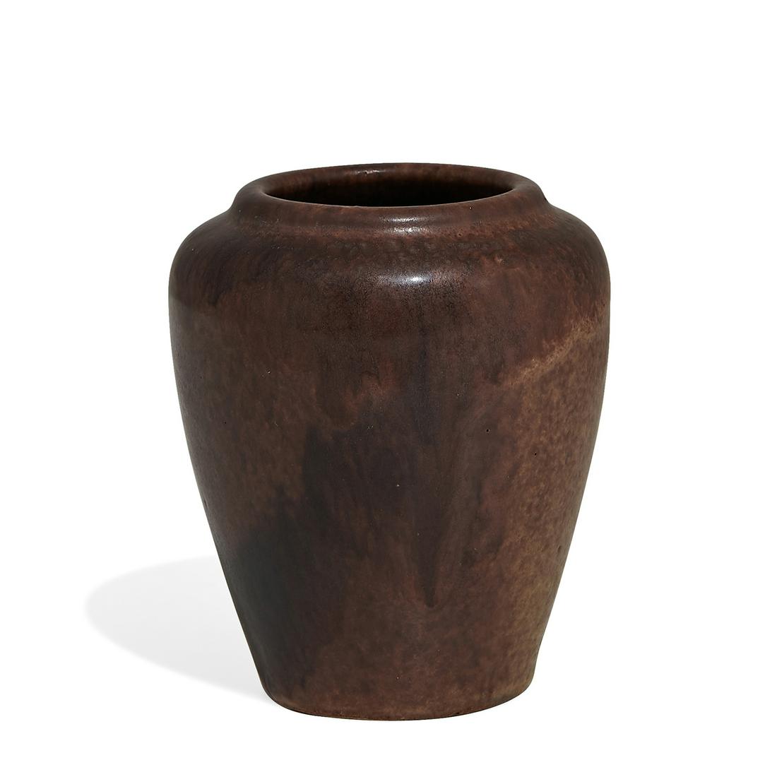Arequipa Pottery small vase done in a brown glaze (1 of 4)