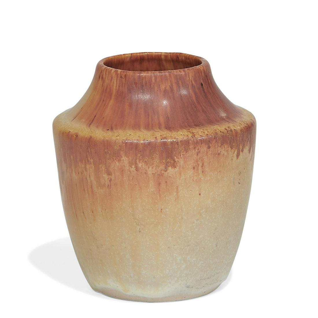 Teco, W.D. Gates, designer, vase in unusual glaze (1 of 3)