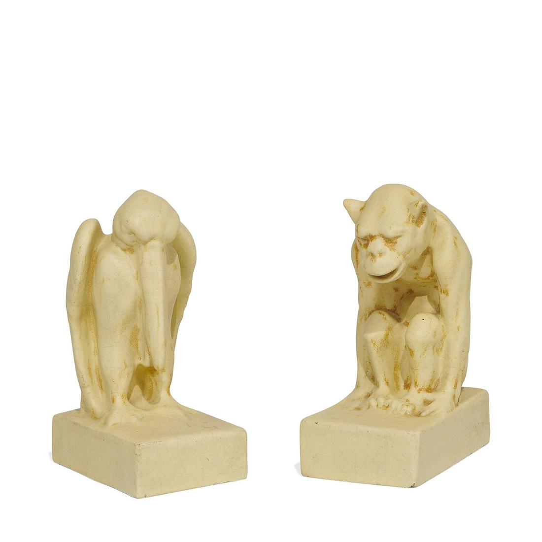 American Terra Cotta Co. Stork and Ape bookends (1 of 3)