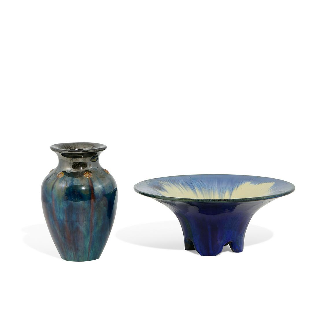 Fulper Pottery Co. vase and footed bowl (1 of 3)