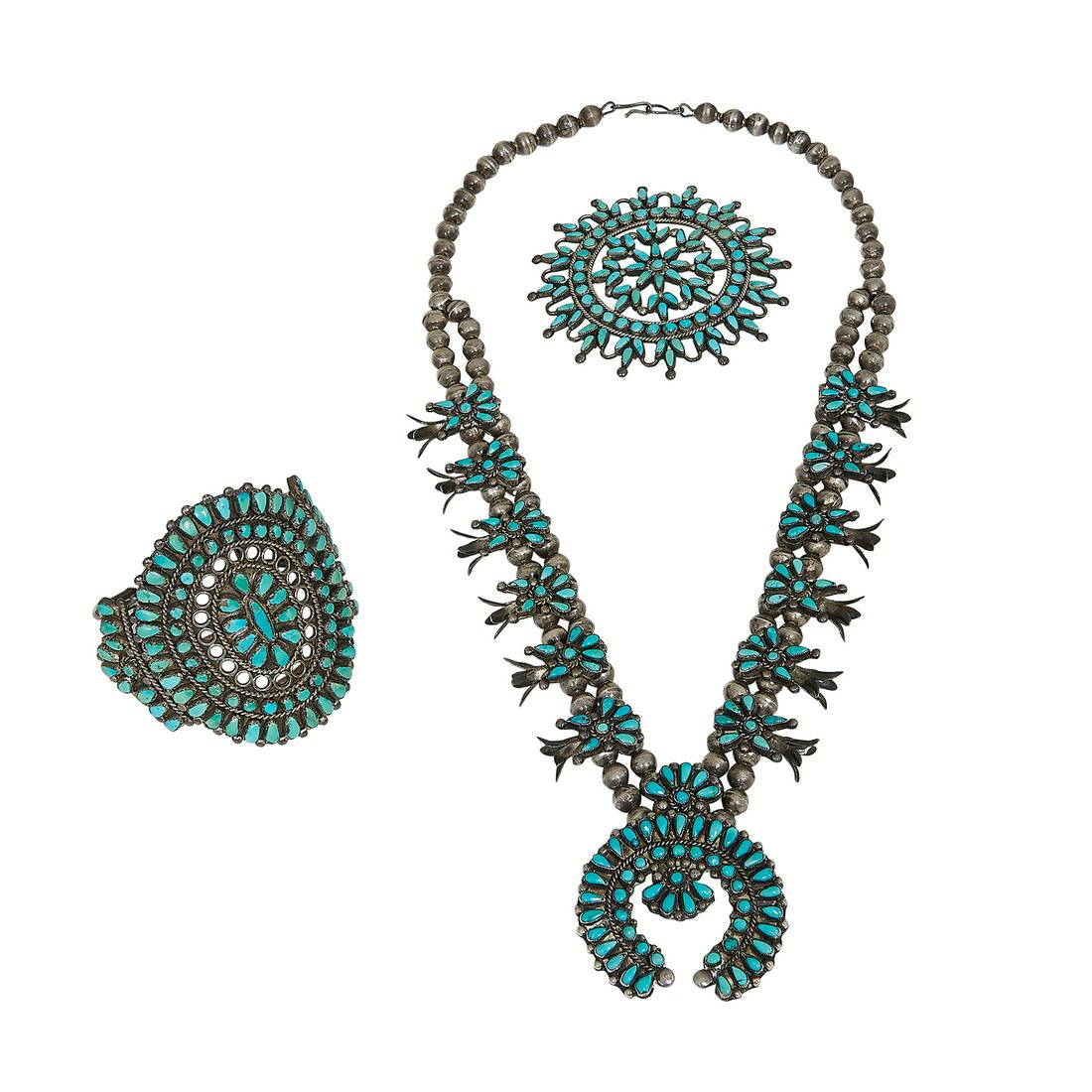 Native American assembled parure, three items (1 of 4)