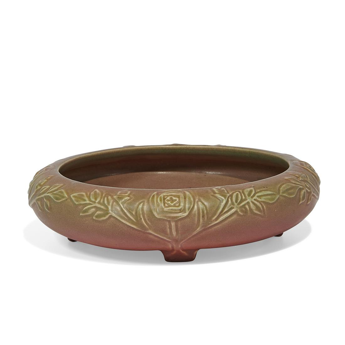Rookwood Pottery bowl with embossed Scottish rose (1 of 3)