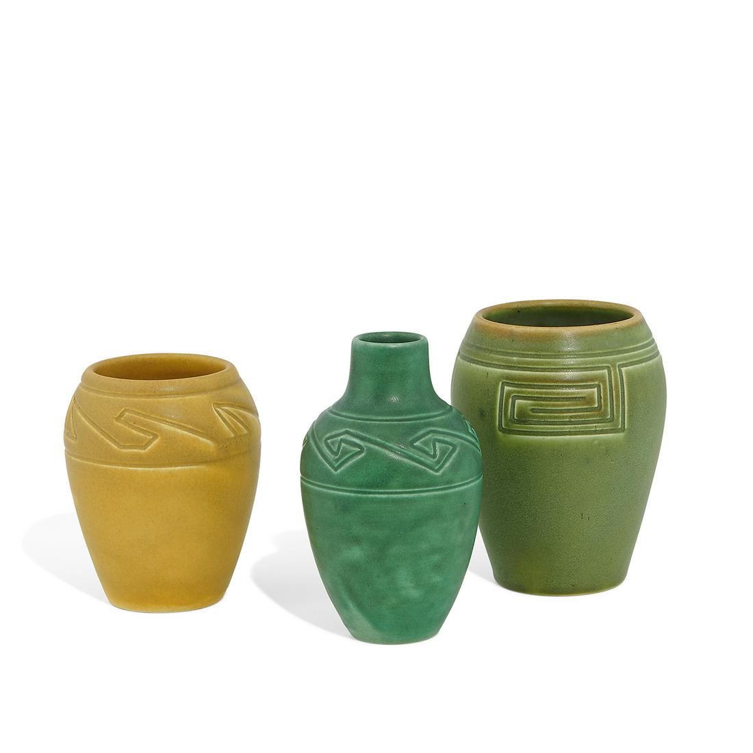 Rookwood Pottery group of vases, three (1 of 3)
