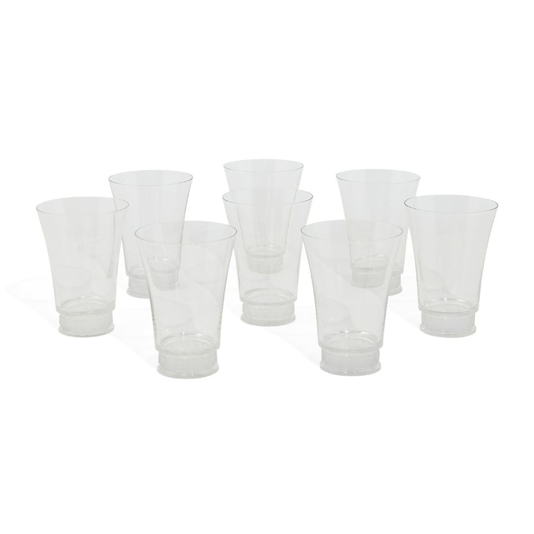 Lalique set of Reims flat tumblers, eight (1 of 3)