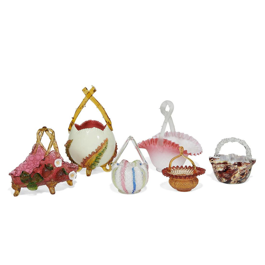 Victorian group of bride's baskets, six (1 of 2)