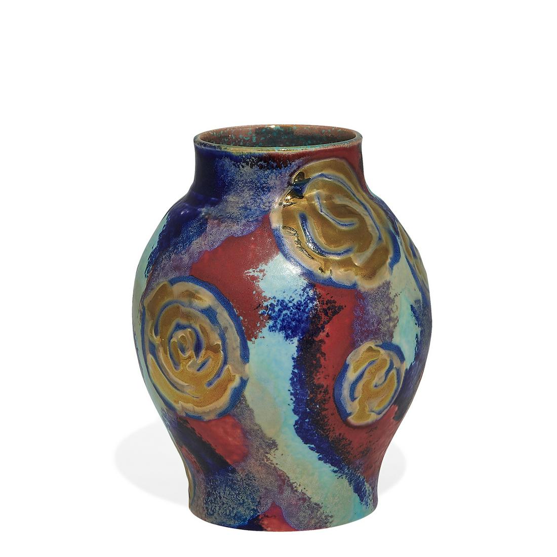 Paul J. Katrich lusterware vase with gold swirls (1 of 4)