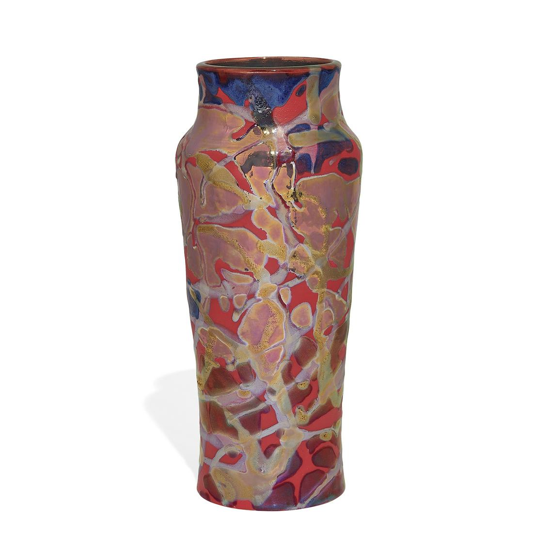 Paul J. Katrich unusually tall earthenware vase (1 of 4)