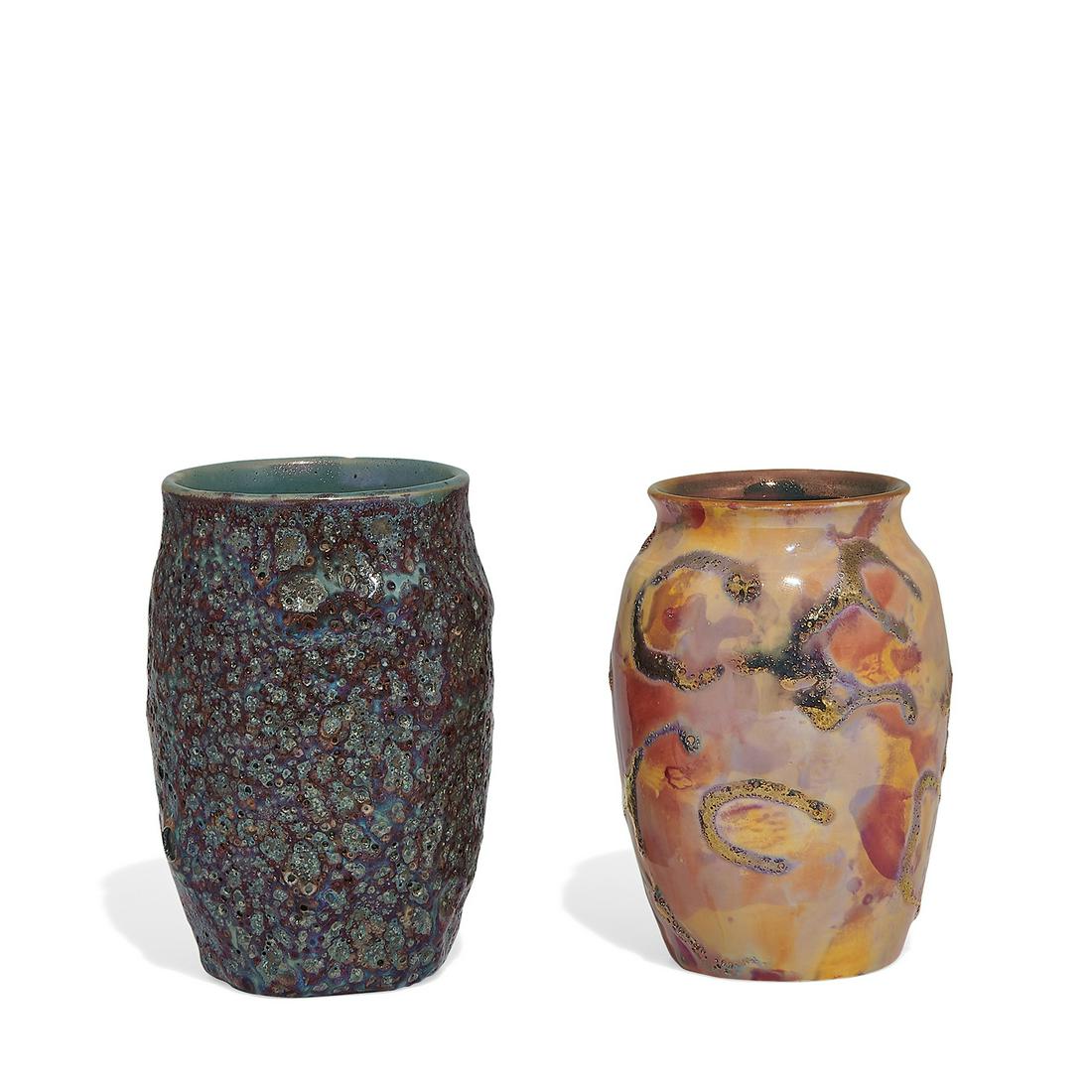 Paul J. Katrich volcanic vase and lusterware vase (1 of 4)
