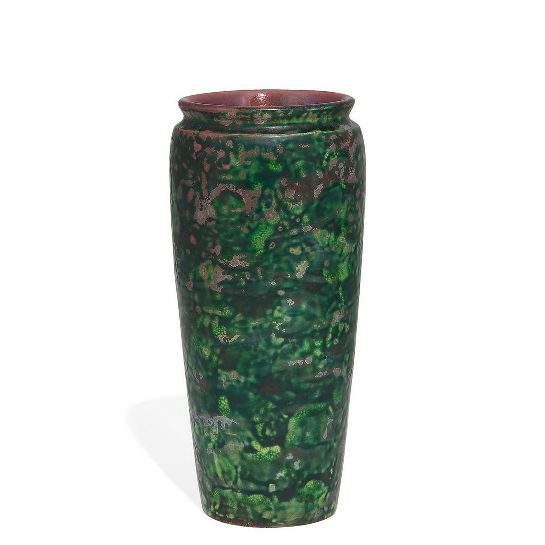 Paul J. Katrich lusterware vase in green & bronze (1 of 3)