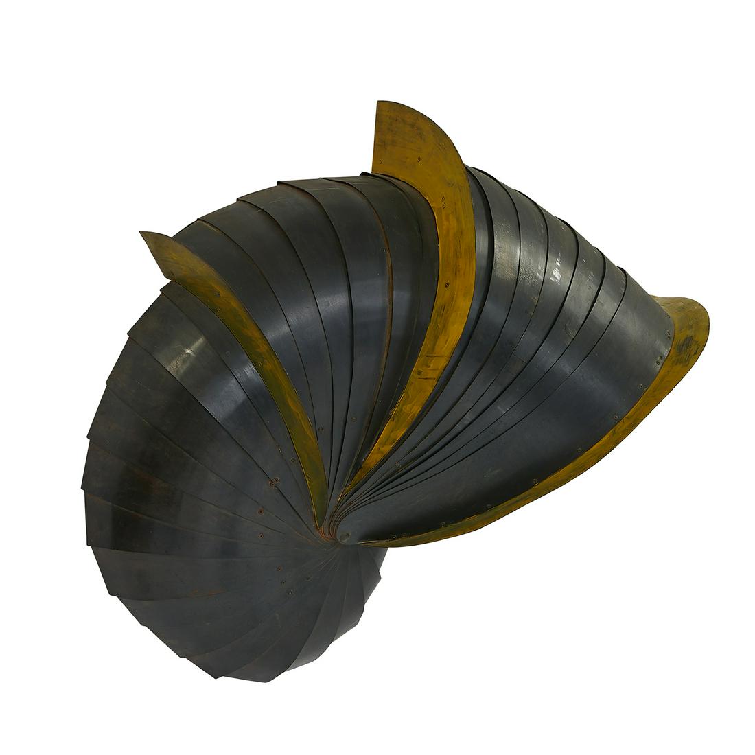 Sandra Osip, Nautilus: Sandra Osip (American, b. 1948) Nautilus cold-fastened metal and paint 38"h x 42"w x 15"d