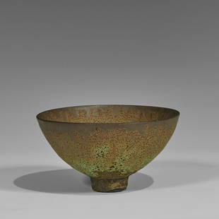 James Lovera bowl: James Lovera (1920-2015) bowl USA volcanic glazed ceramic signed 'Lovera' 5 5/8"dia x 3"h