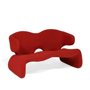 Olivier Mourgue Djinn settee: Olivier Mourgue (b. 1939) for Airborne International Djinn settee France, 1965 upholstery over steel frame unmarked 46"w x 27"d x 27"h