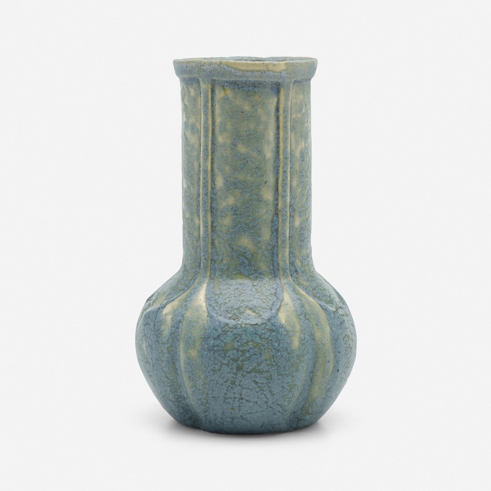 Grueby Faience Company, Vase in rare blue glaze (1 of 4)