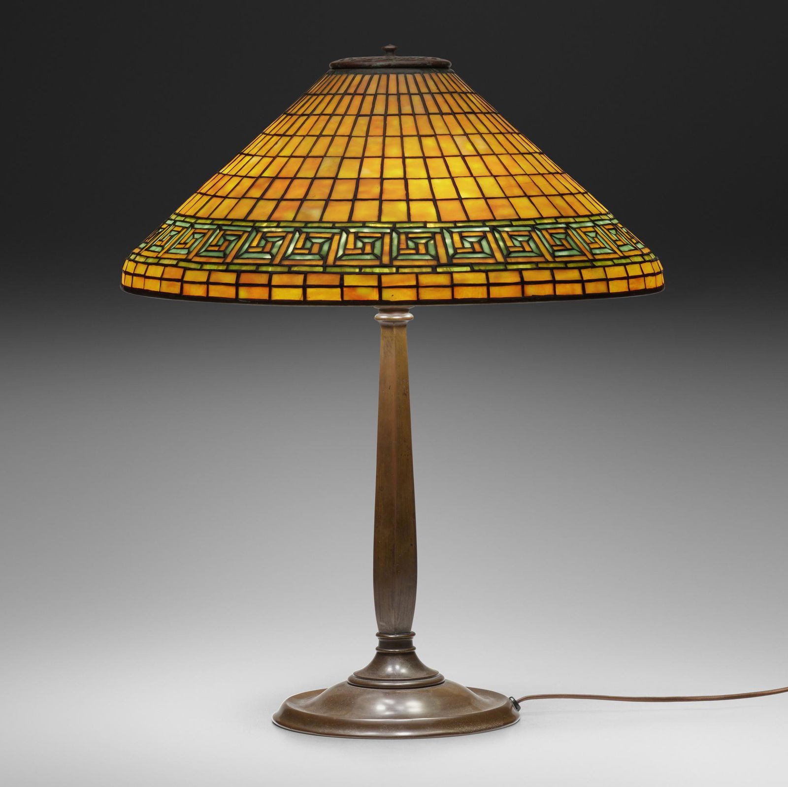 Tiffany Studios, Greek Key table lamp (1 of 5)