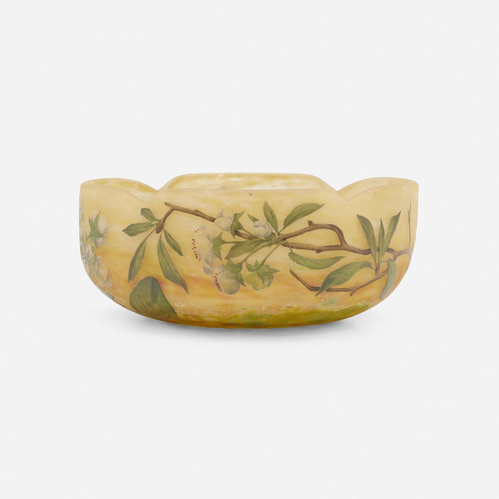 Daum, Quatrefoil bowl with apple blossoms (1 of 5)