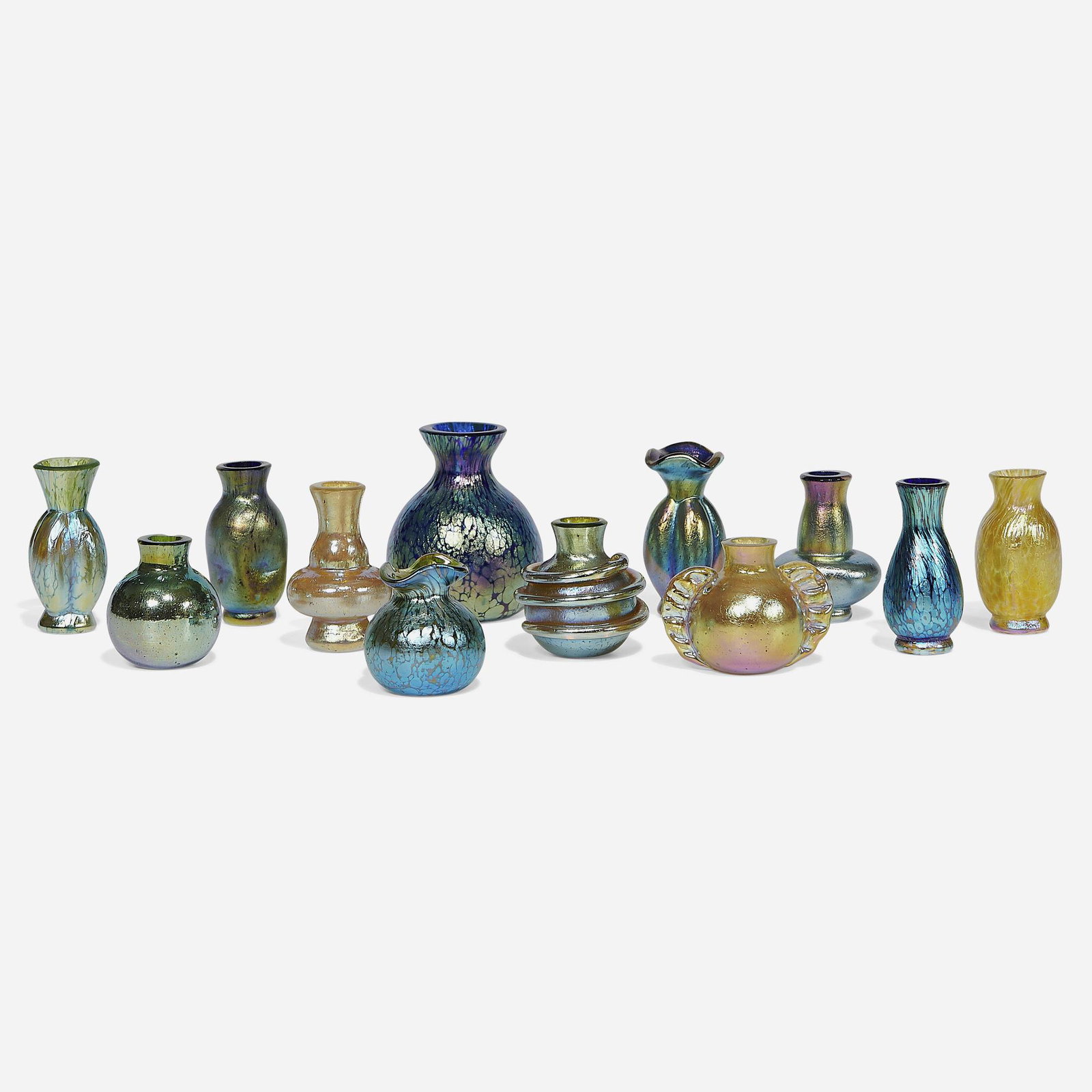 Loetz, Miniature vases, collection of twelve (1 of 3)