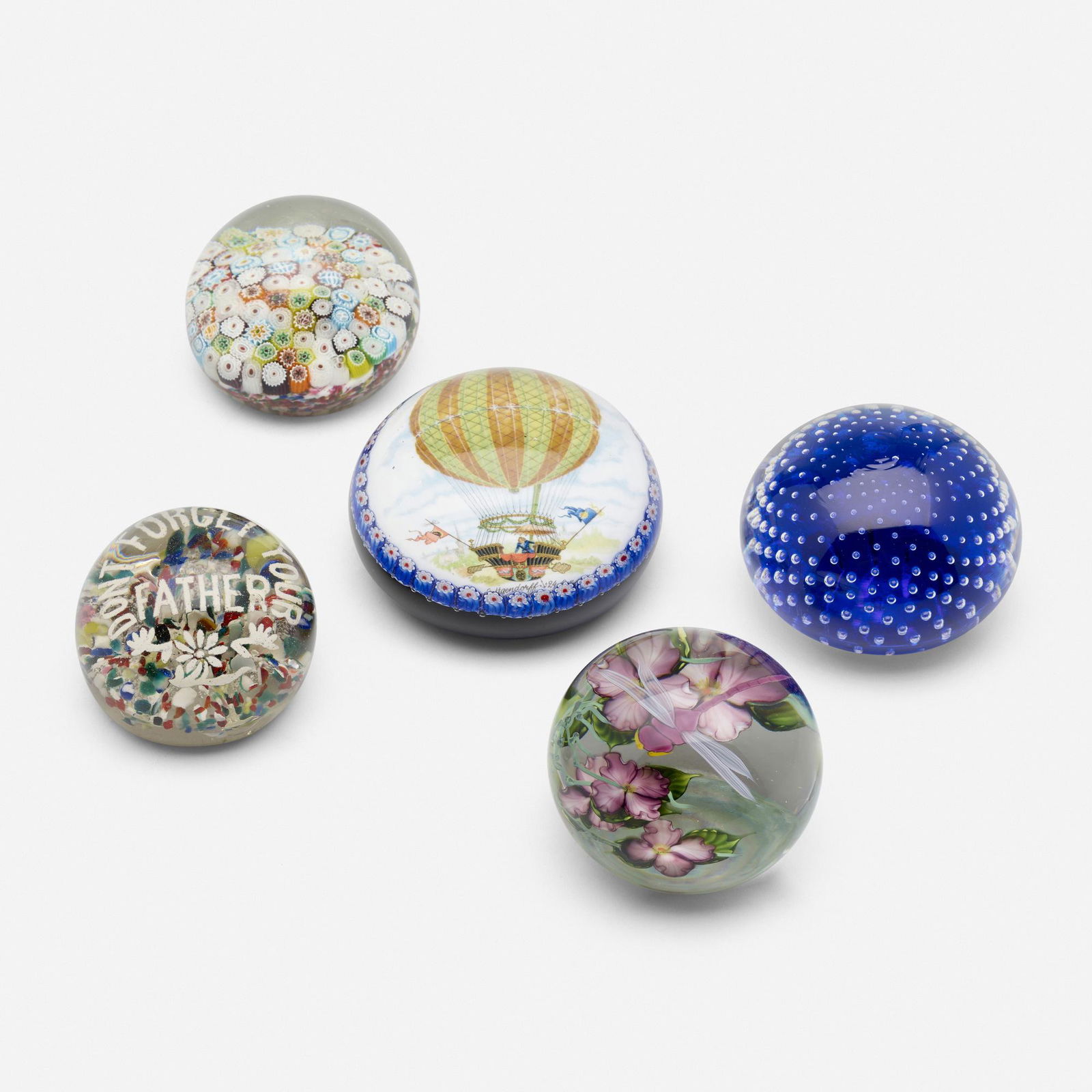 Various Artists, Collection of five paperweights (1 of 5)