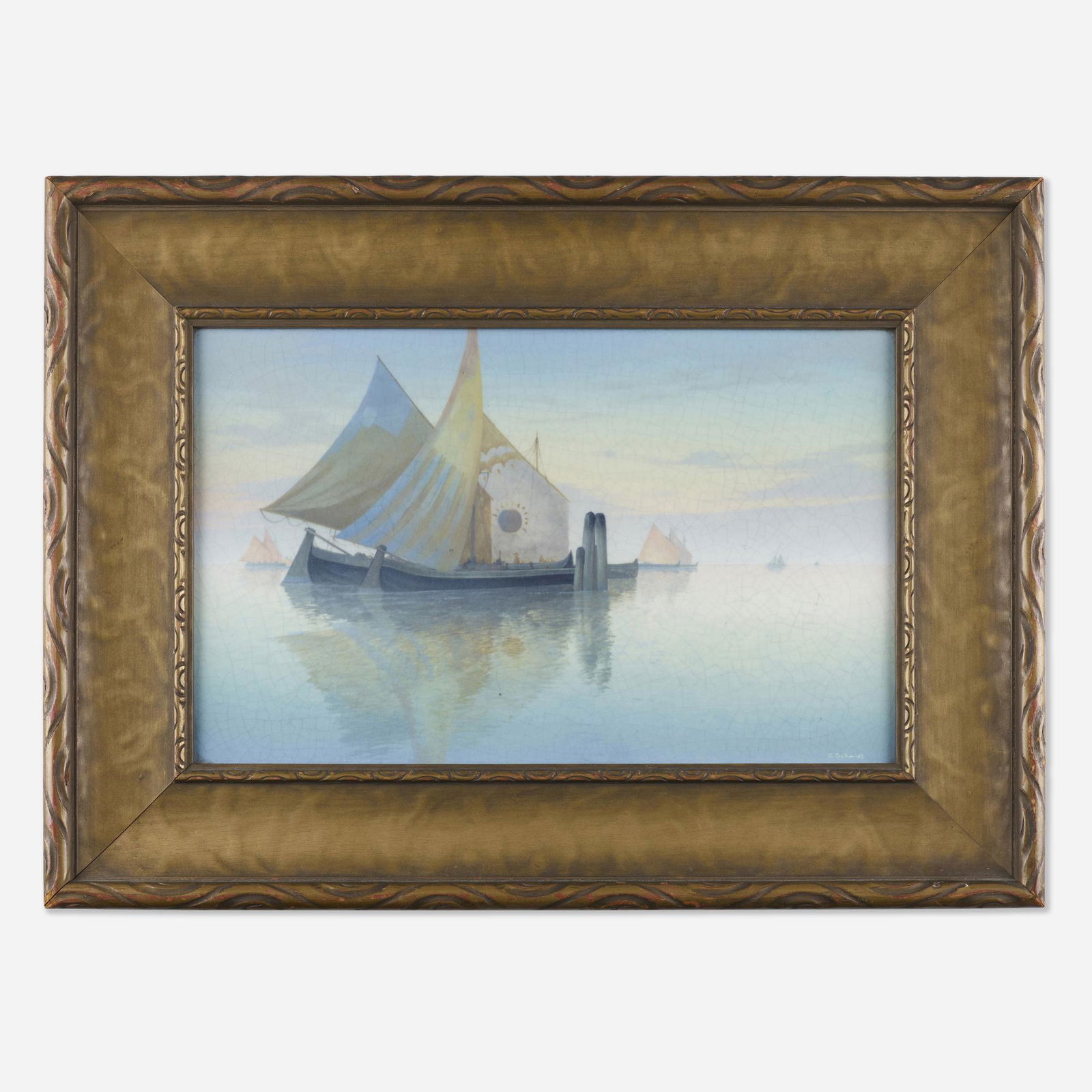 Carl Schmidt for Rookwood, Venetian harbor scene (1 of 3)