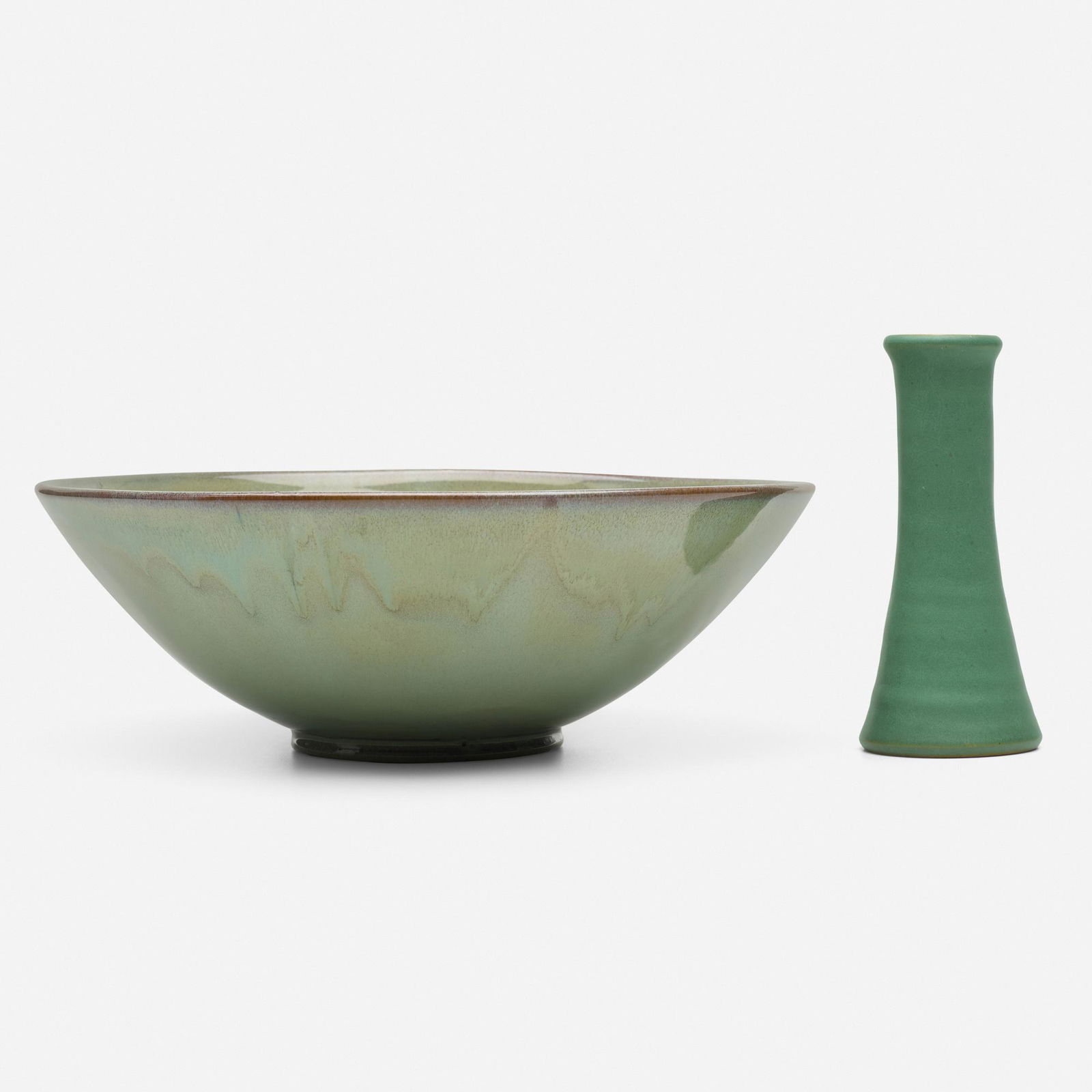 Newcomb College Pottery, Glaze Effect set of two (1 of 3)