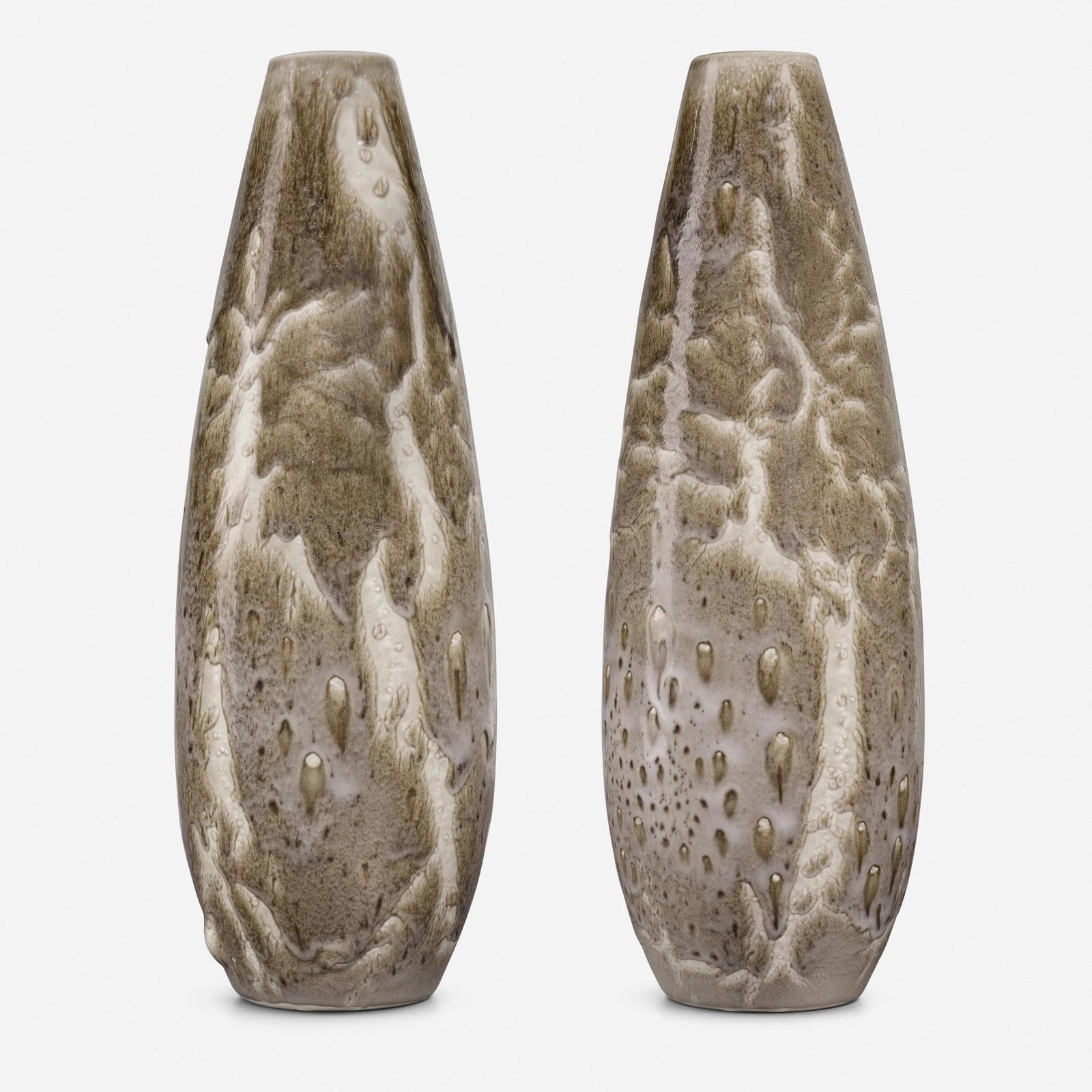 Rookwood Pottery, Large Bengal Brown vases, pair (1 of 3)