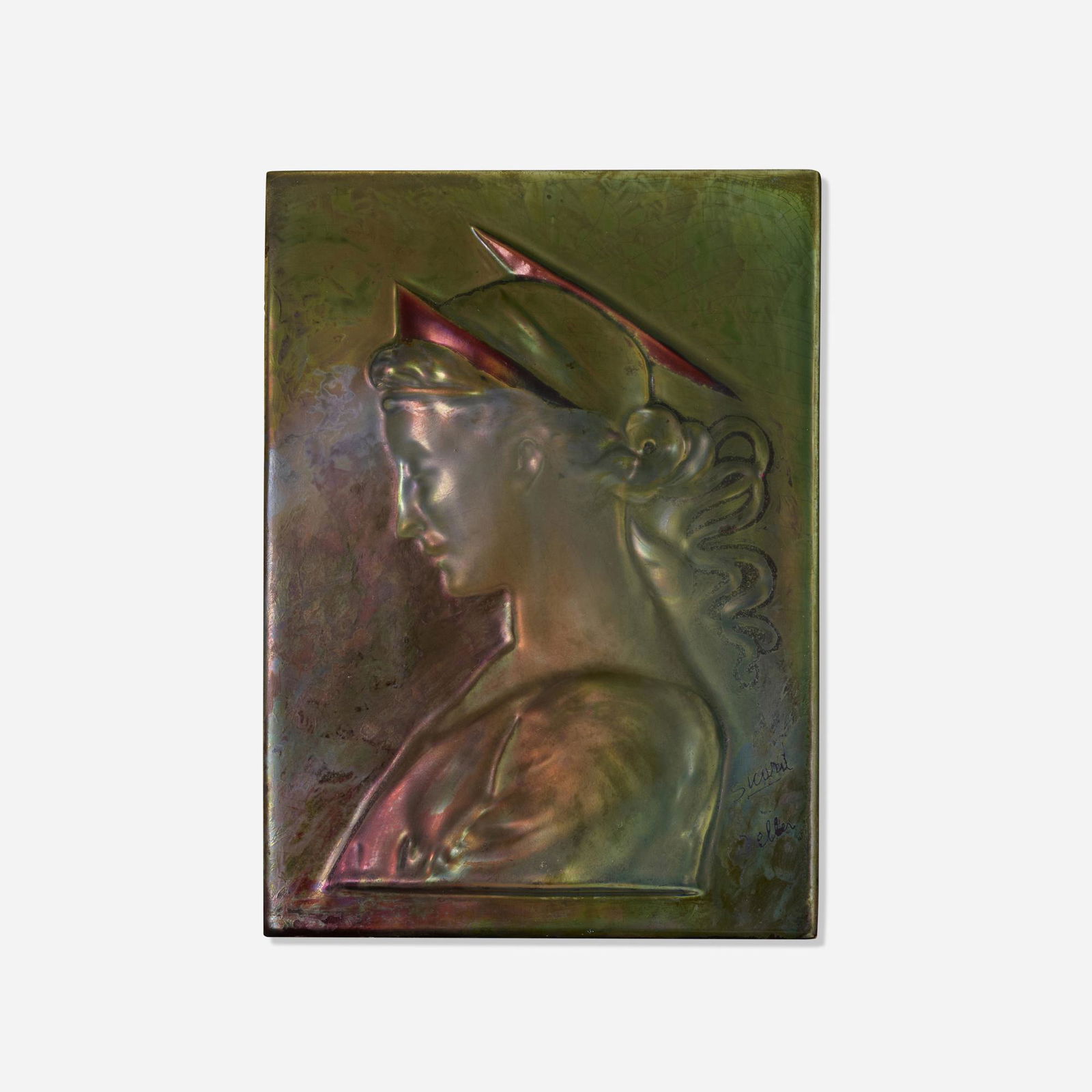 Jacques Sicard for Weller Pottery, Rare tile (1 of 3)