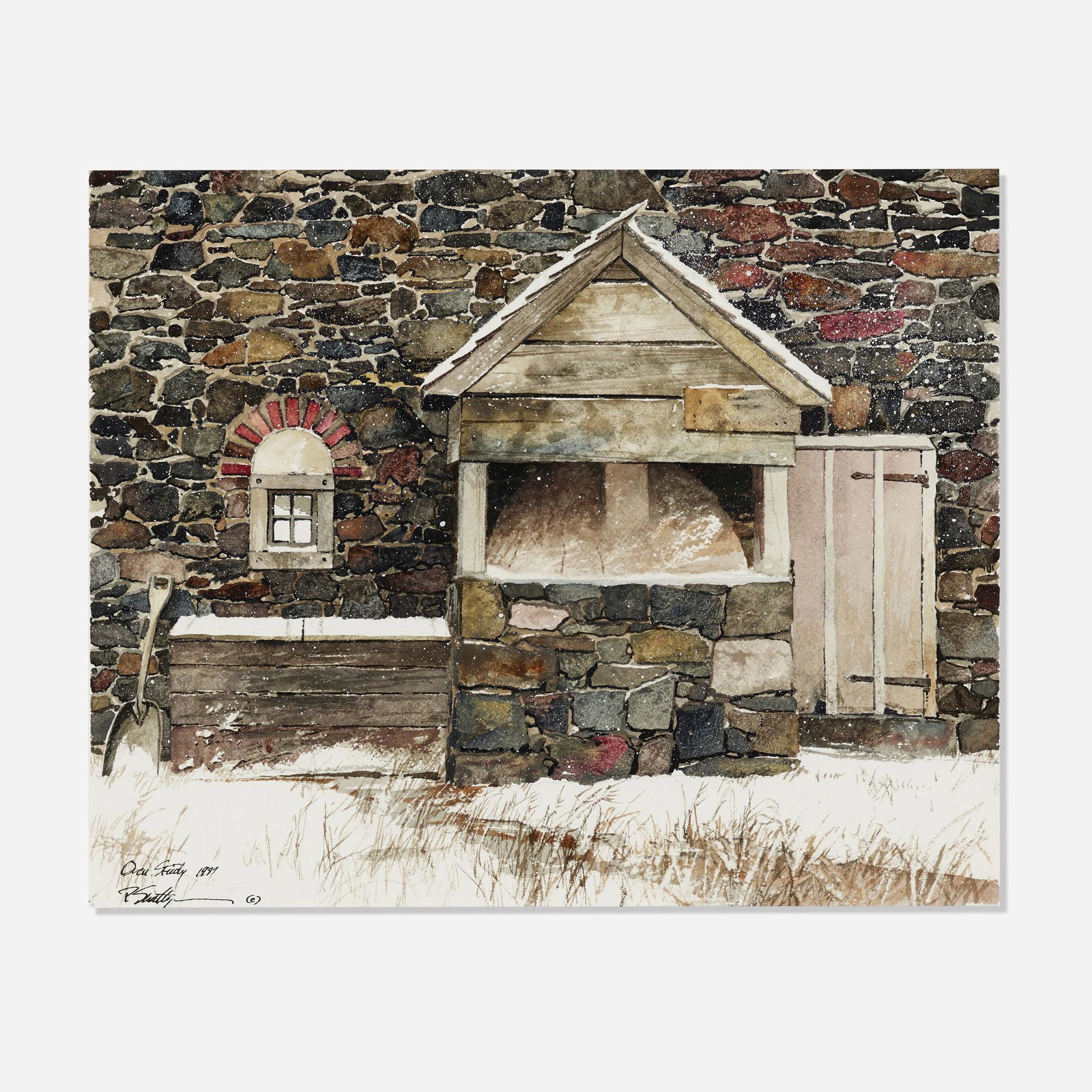 Peter Sculthorpe, Oven Study: Peter Sculthorpe Oven Study 1987watercolor on paper sight: 9.875 h × 12.25 w in (25 × 31 cm) Signed, titled and dated to lower left 'Oven Study 1987 P Sculthorpe Â©'. <