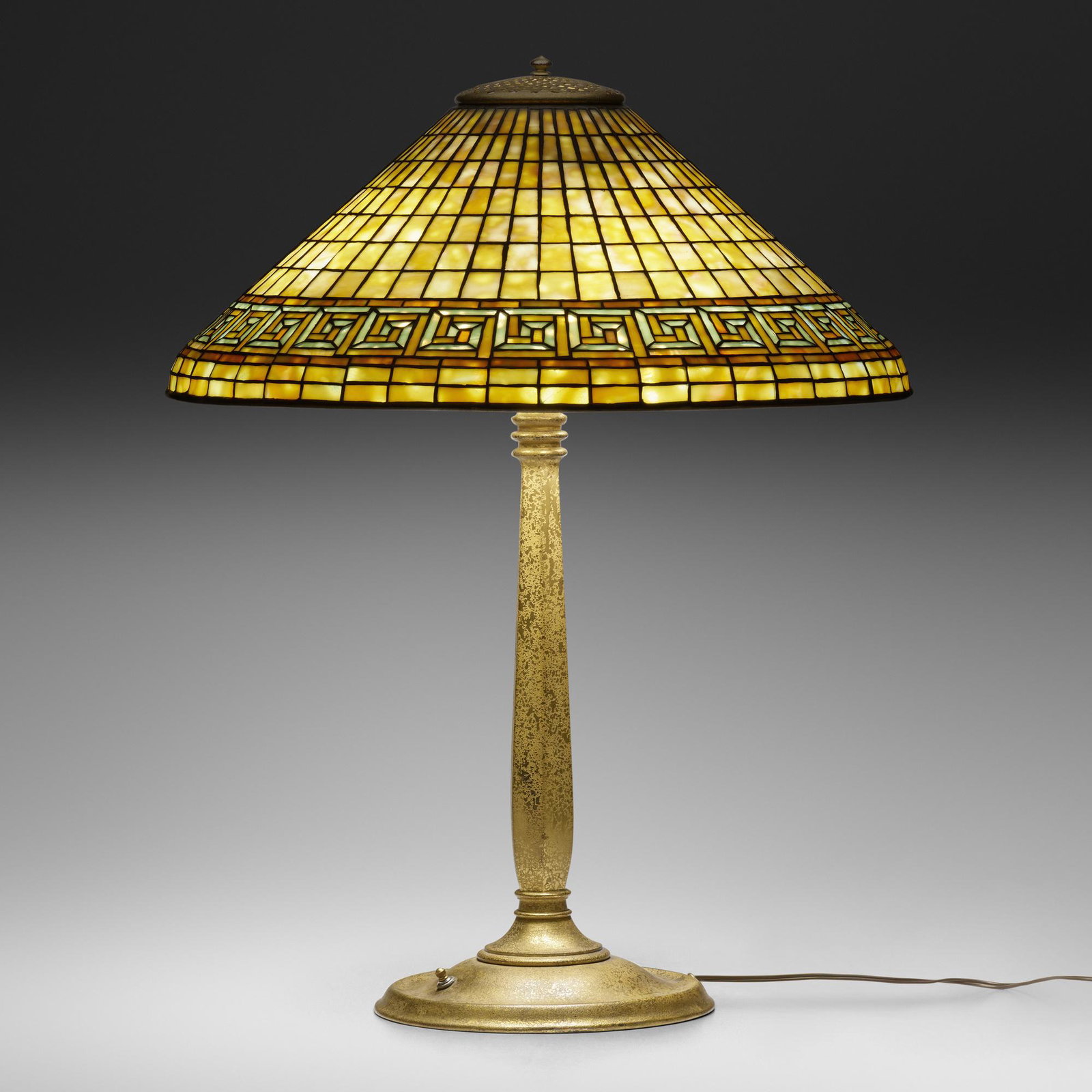 Tiffany Studios, Greek Key table lamp (1 of 5)