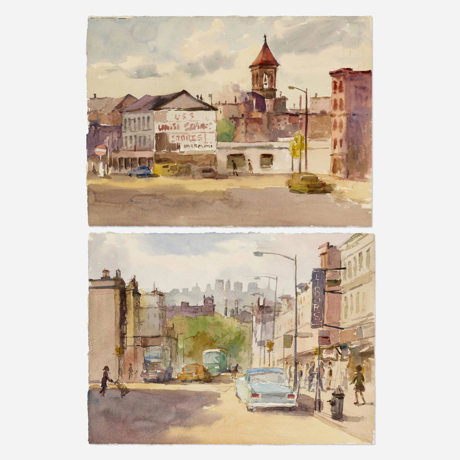 Chuck Fee Wong, Street Scenes (two works) (1 of 2)