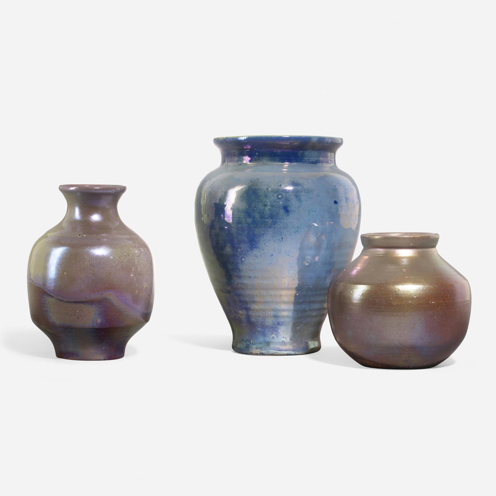Pewabic Pottery, Collection of three vases (1 of 4)