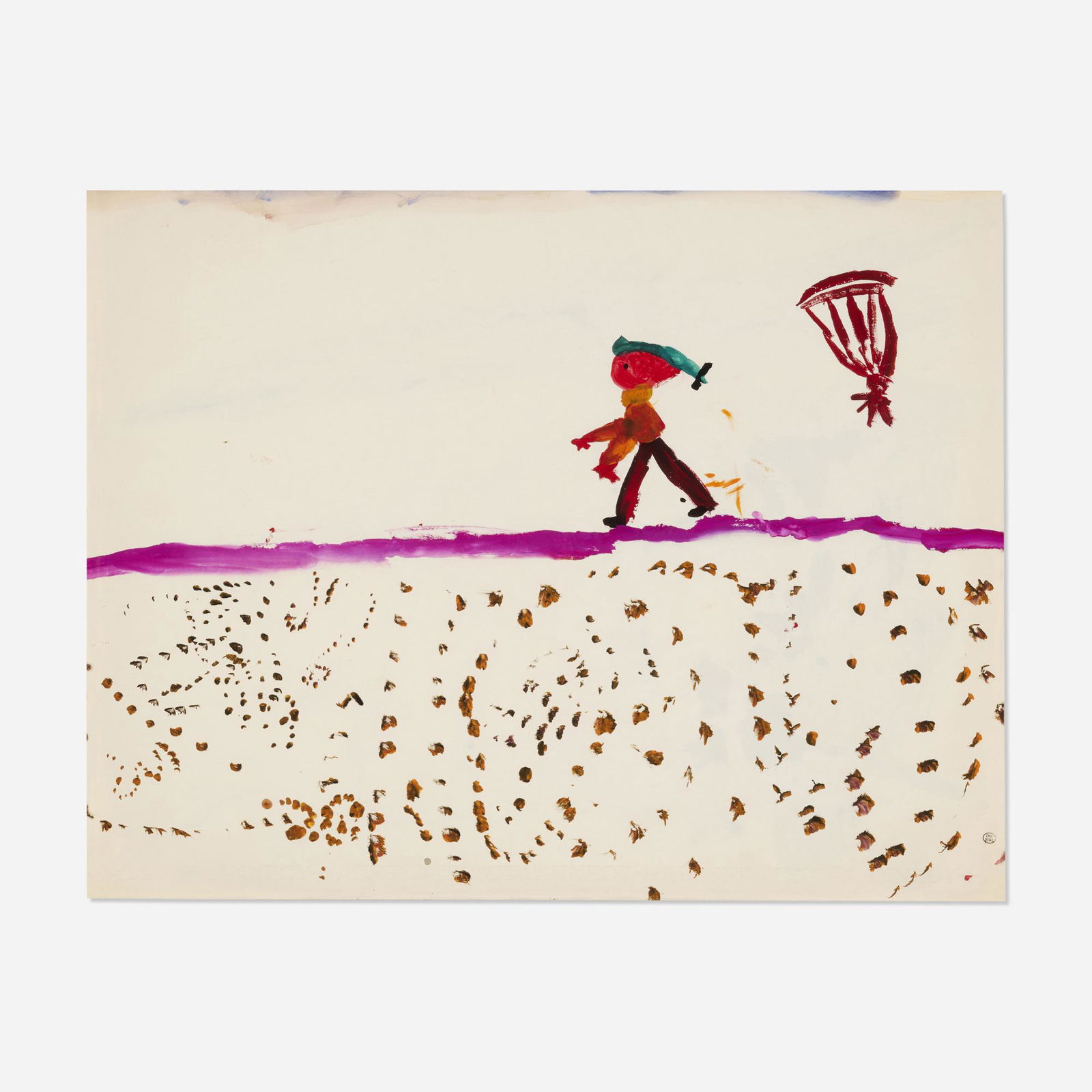 Dora Maar, Child Flying Kite: Dora Maar Child Flying Kite acrylic on paper 19 h x 24.5 w in (48 x 62 cm) Estate stamp to lower right. Provenance: Estate of the artist | Private Collection