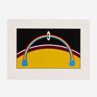 Patrick Hughes, Hoopla!: Patrick Hughes Hoopla! 1982screenprint in colors image: 12.5 h x 20 w in (32 x 51 cm) sheet: 18.875 h x 25.75 w in (48 x 65 cm) Signed, titled, dated and numbered to lower edge '137/150 Hoo