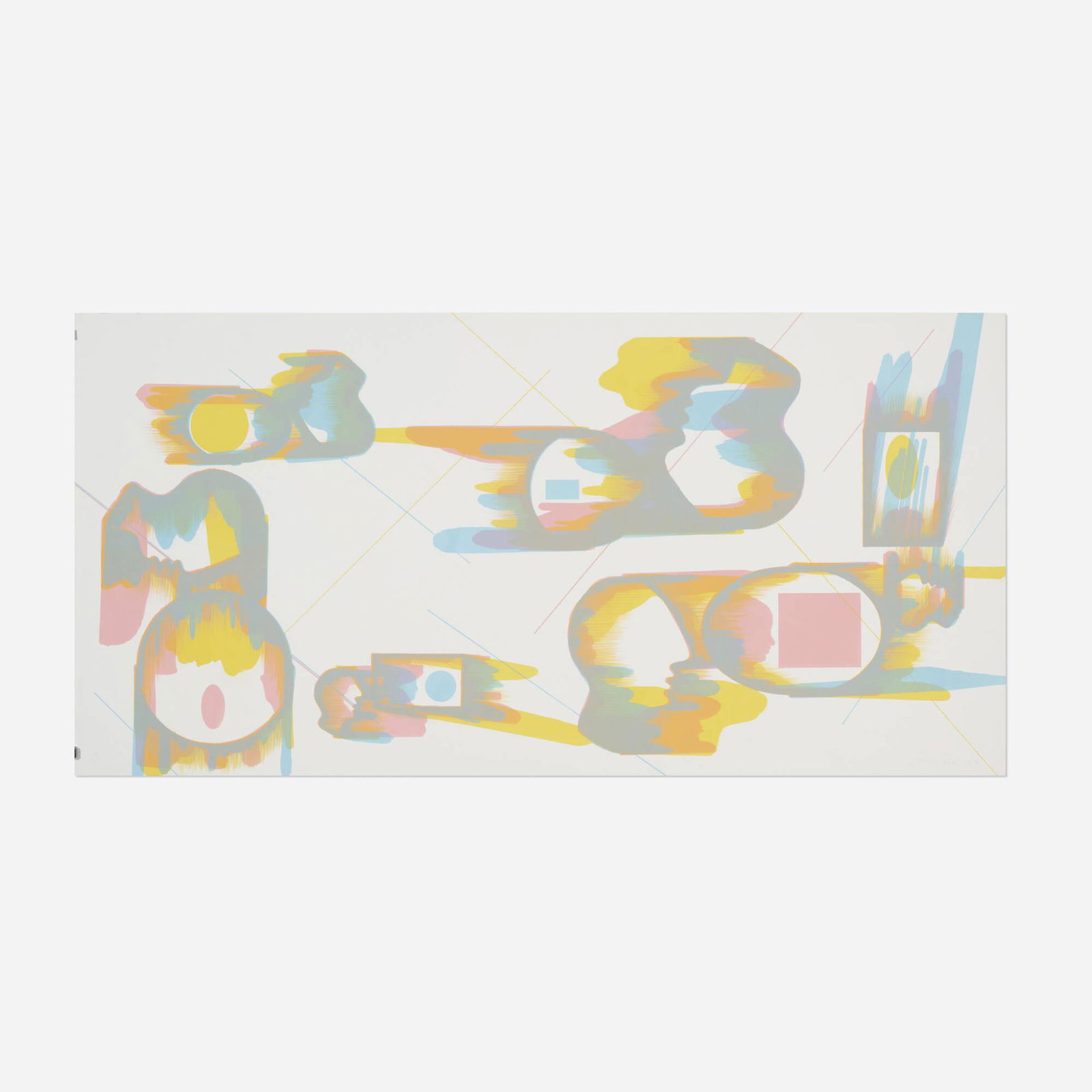 Bernard Cohen, The Last of Six Images for J: Bernard Cohen The Last of Six Images for J 1976screenprint in colors 18 h x 36 w in (46 x 91 cm) Signed, dated and numbered to lower edge '7/51 Bernard Cohen 1976'. Titled and dated to verso '