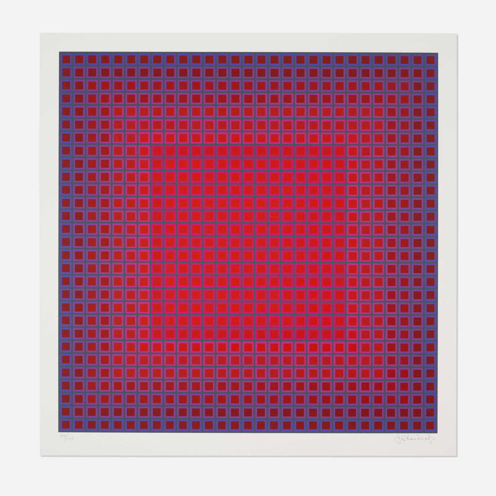 Julian Stanczak, Compounded Red (1 of 3)