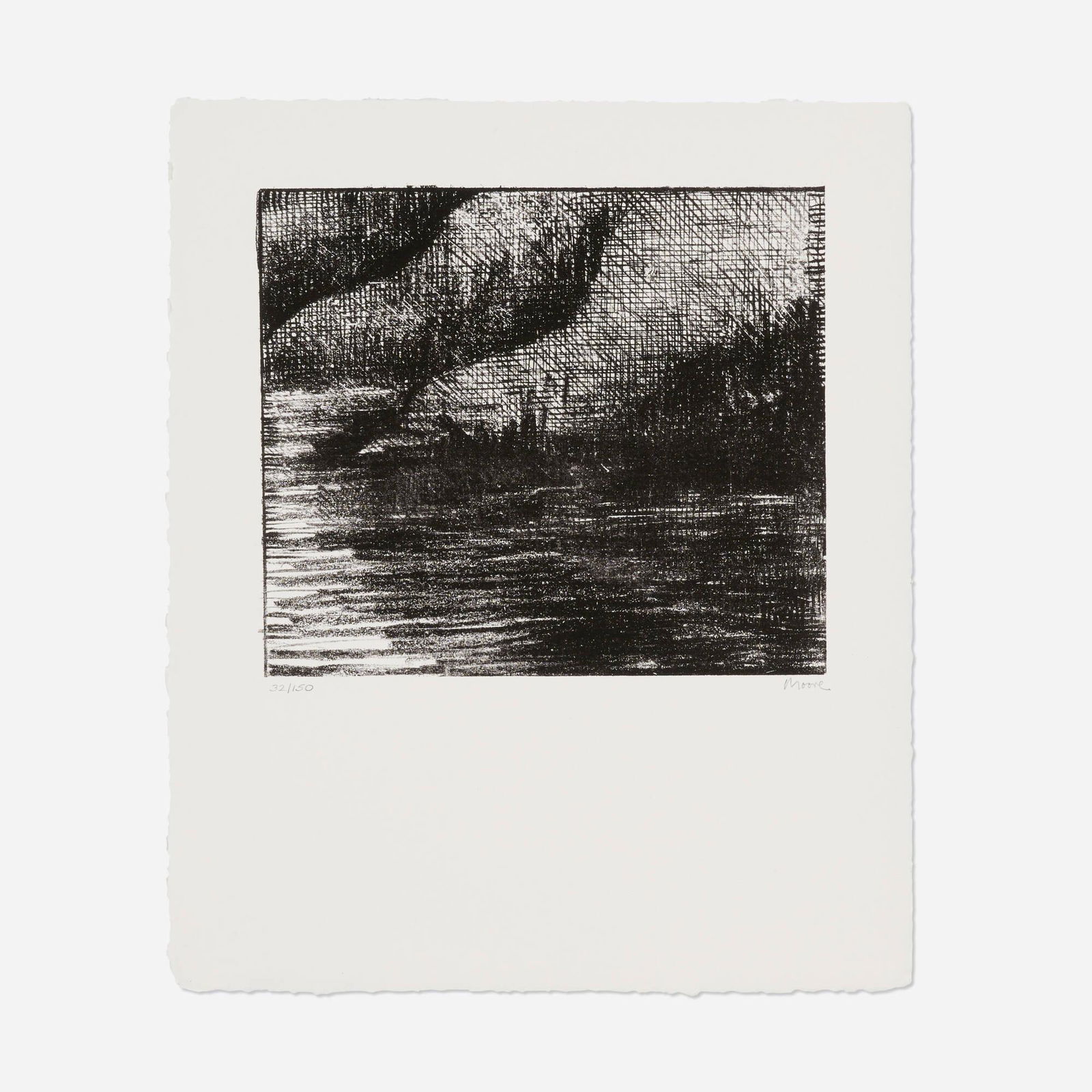 Henry Moore, Fjord: Henry Moore Fjord (from the Auden Poems, Moore Lithographs (Edition B) suite) 1973lithograph image: 8.625 h x 10 w in (22 x 25 cm) sheet: 15.875 h x 13.375 w in (40 x 34 cm) Signed and numb