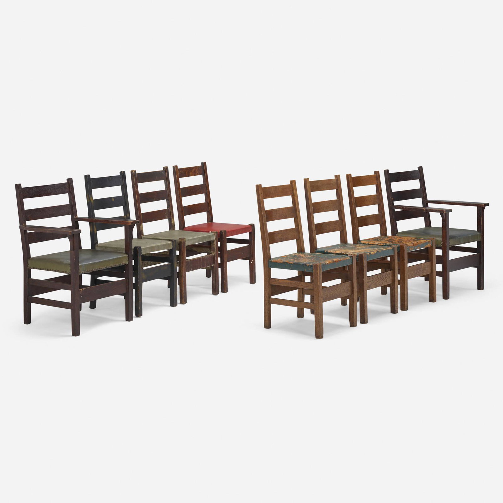 Gustav Stickley, Ladderback chairs, set of eight (1 of 10)